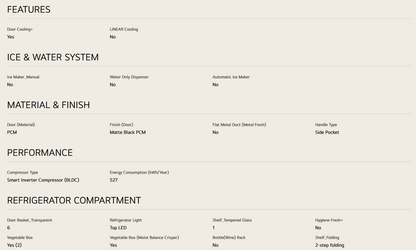 LG GC-B569NQCM 455L 2 Door Bottom Freezer Fridge in Matte Black Finish