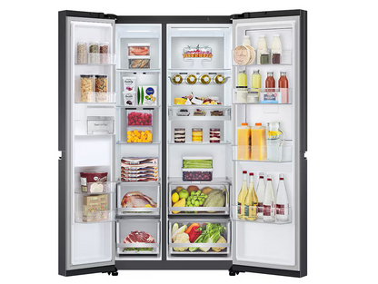 LG GC-M257CGFL 694L Side-by-Side Fridge with Door-in-Door™ in White Glass Finish