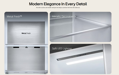 LG GC-M257CGFL 694L Side-by-Side Fridge with Door-in-Door™ in White Glass Finish