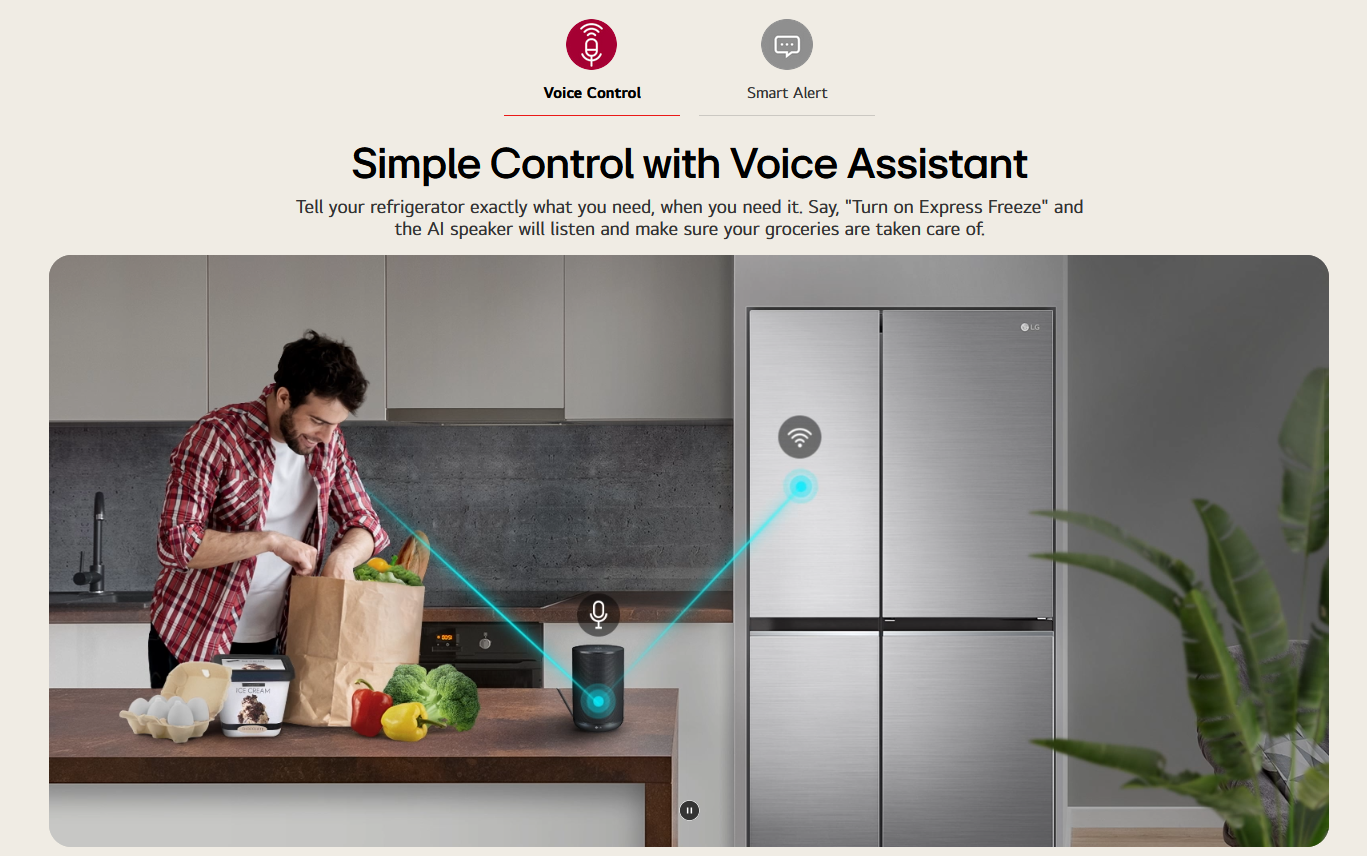 LG GC-M257CGFL 694L Side-by-Side Fridge with Door-in-Door™ in White Glass Finish