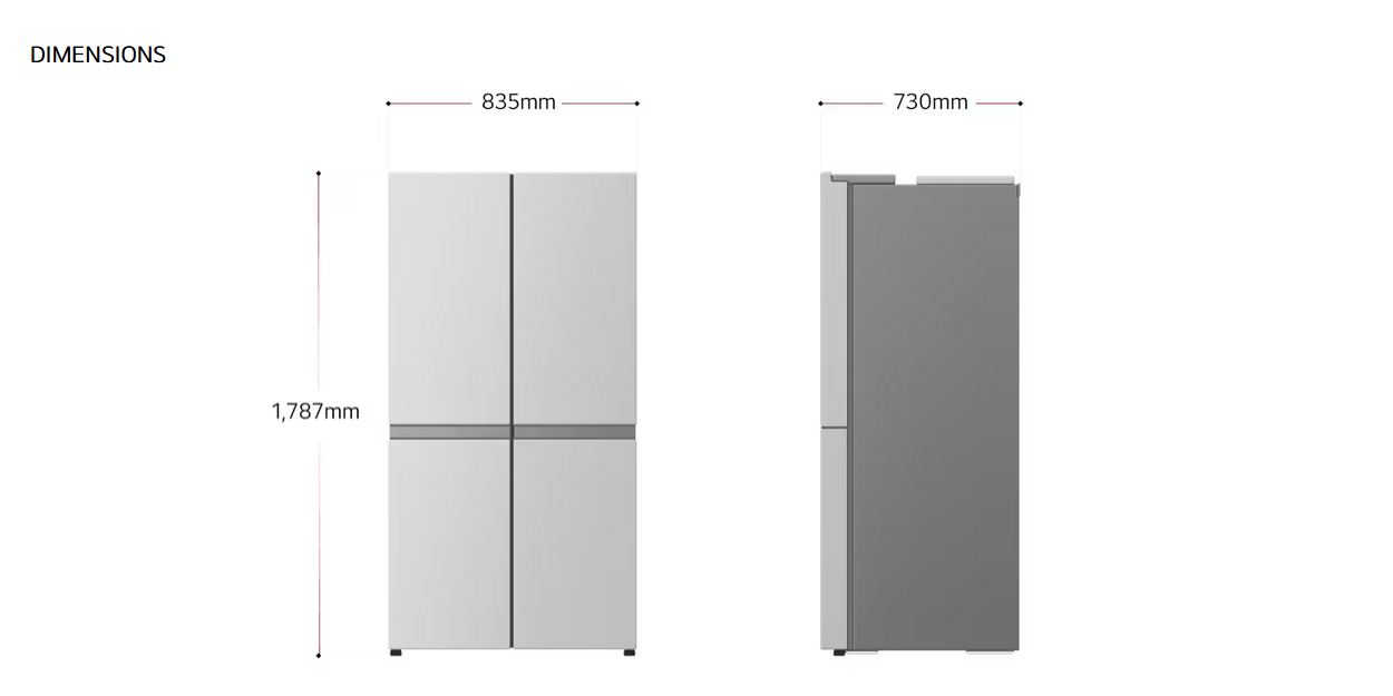 LG GC-V22FFQMB 431L French Door Fridge with InstaView in Black Steel Finish