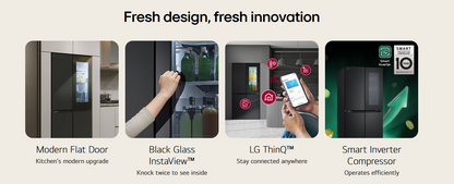 LG GC-V24FFCHB 601L French Door Fridge with InstaView in Matte Black Finish