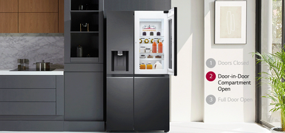 LG GC-X257CSES 674L Side-by-Side Fridge with InstaView & Door-in-Door™ in Noble Steel Finish