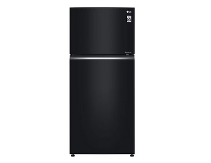 LG GN-C702SGGM 547L 2 Door Top Freezer Fridge in Black Glass Finish
