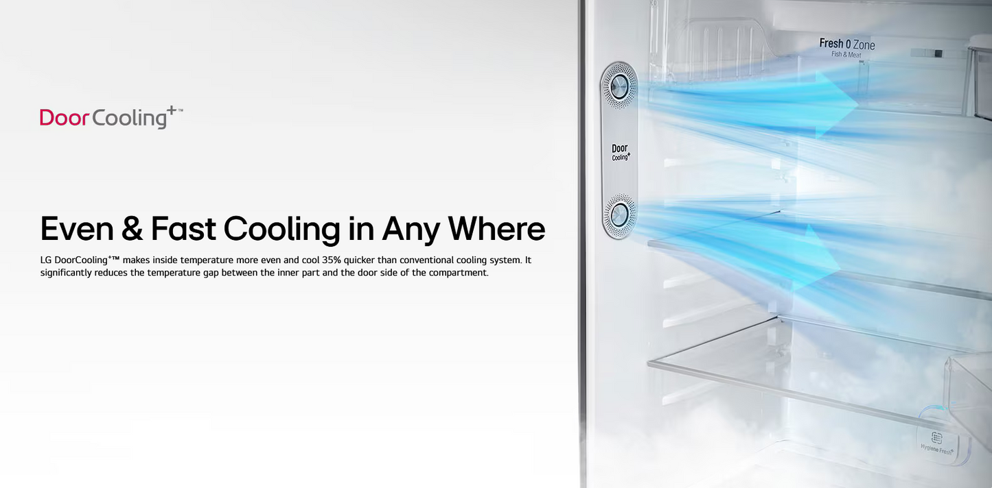 LG GN-C702HQCM 547L 2 Door Top Freezer Fridge in Beige