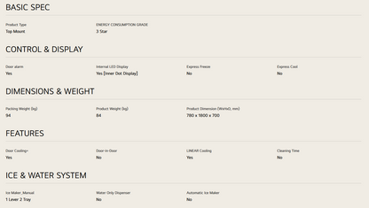 LG GN-C702SGGM 547L 2 Door Top Freezer Fridge in Black Glass Finish