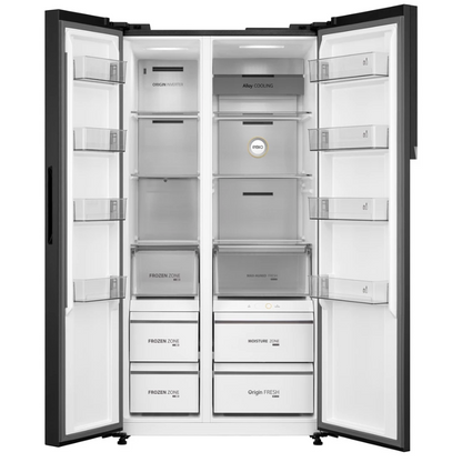 Toshiba 623L Side By Side Refrigerator Inverter GR-RS780WIPGY(22) / GRRS780WIPGY22 (Black Glass) Fridge Peti Sejuk