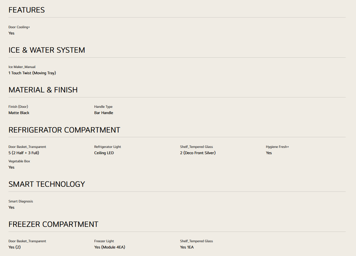 LG GR-H802HQHM 602L 2 Door Top Freezer Fridge in Black Metal Finish