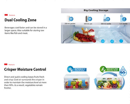 Toshiba 550L 2 Door Inverter GR-HG55MDZ(XK) (Glass Black) Refrigerator GRHG55MDZXK