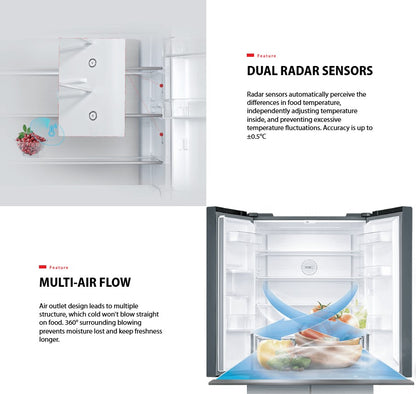 Toshiba 580L 4 door French GR-RF608WI-PMY(06) Refrigerator Inverter Fridge GRRF608WIPMY06 Morandi Grey