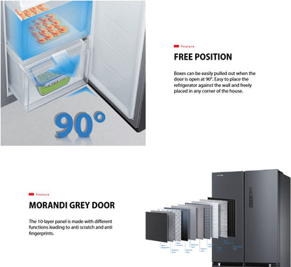 Toshiba 580L 4 door French GR-RF608WI-PMY(06) Refrigerator Inverter Fridge GRRF608WIPMY06 Morandi Grey