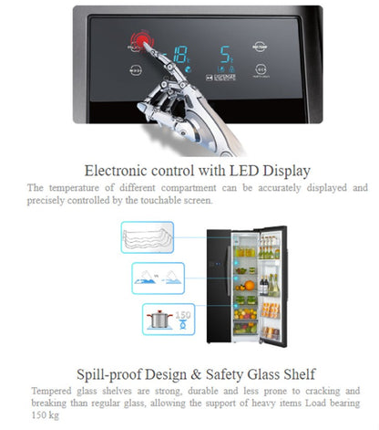 Toshiba 591L Side-by-side GR-RS637WE-PMY(06) Inverter Refrigerator GRRS637WEPMY06 Fridge with Water & Ice Dispenser