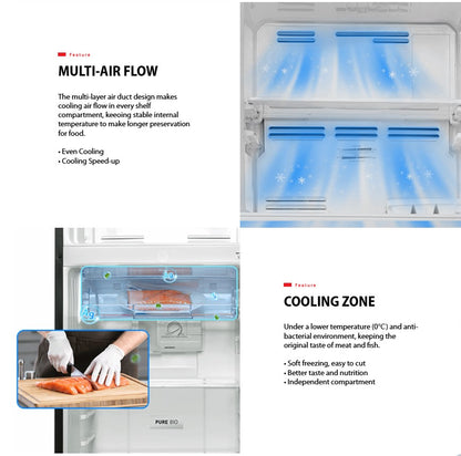 Toshiba 220L 2 Doors Inverter Refrigerator GR-RT230WE-PMY(UK) Urban Black GRRT230WEPMYUK Fridge