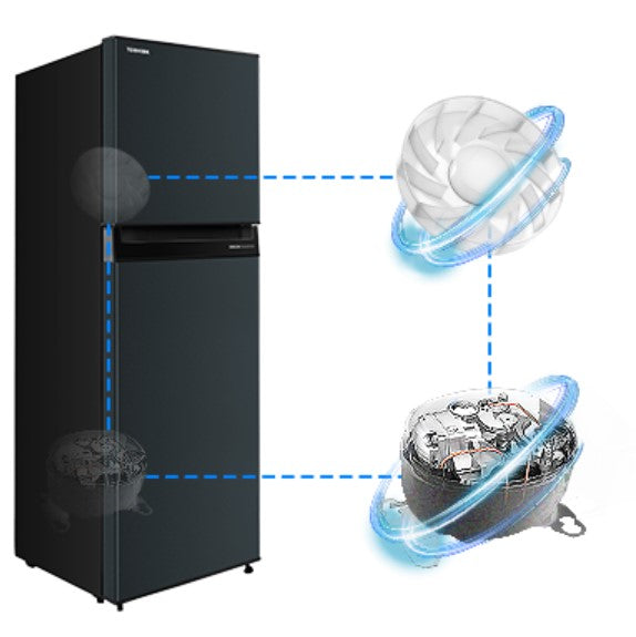 Toshiba 300L 2 door GR-RT310WE-PMY(57) Inverter Refrigerator (Starry Night Silver) GRRT310WEPMY57 Fridge