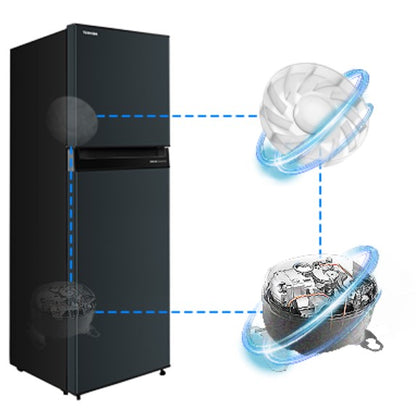 Toshiba 300L 2 door GR-RT310WE-PMY(57) Inverter Refrigerator (Starry Night Silver) GRRT310WEPMY57 Fridge
