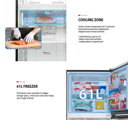 Toshiba 310L GR-RT320WE-PMY(UK) Refrigerator Inverter Fridge Black GRRT320WEPMYUK