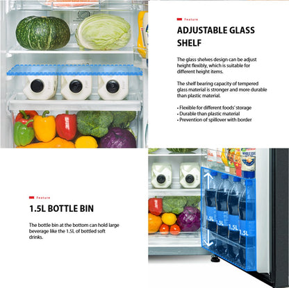 Toshiba 310L GR-RT320WE-PMY(UK) Refrigerator Inverter Fridge Black GRRT320WEPMYUK