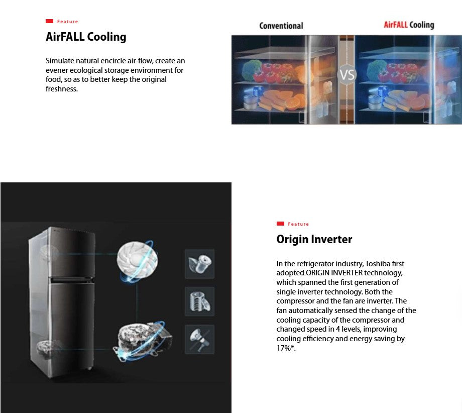 TOSHIBA 400L 2 Door Inverter GR-RT468WE-PMY (06) Morandi Gray GRRT468WEPMY06 Fridge