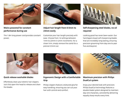 Philips Hairclipper series 3000 HC3505/15 hair clipper HC3505 corded