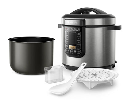 PHILIPS 6L All-in-One Multicooker HD2237/73 Pre-Set Cooking 9 safety protection Nutri Apps Meal Support pressure cooker HD2237