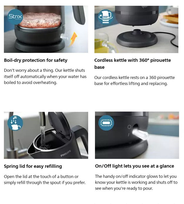 Philips 1.7L Essentials collection Kettle 1000 Series HD9314/90 / HD9314 2200 W