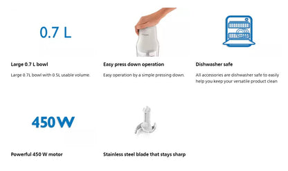 Philips chopper HR1393 0.7L plastic bowl 450W HR1393/01