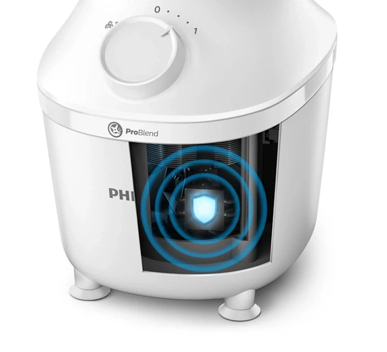 Philips 1L 3000 Series Blender HR2041/50 ProBlend System Blender (1L) with Mill + Additonal Jar HR2041 (White)