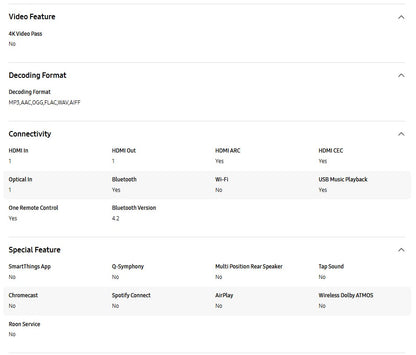 Samsung 3.1ch with Sub Woofer Dolby Audio HW-B650D/XM Sound Bar HWB650D
