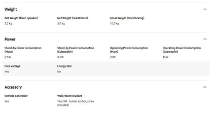 Samsung B-Series Soundbar HW-B750D 5.1ch with Sub Woofer HWB750D