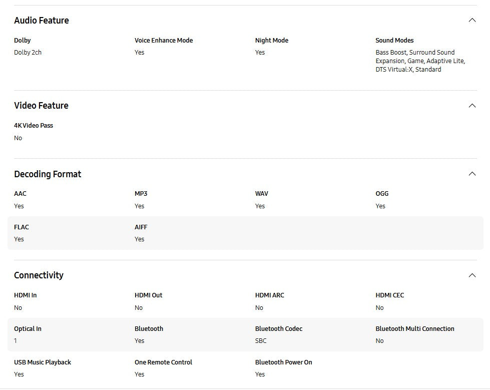 Samsung B-Series Soundbar HW-C450/XM 2.1ch with Sub woofer / HWC450 Sound bar