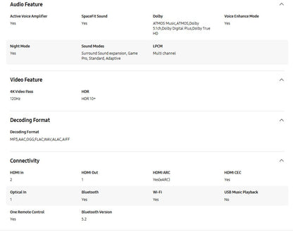 Samsung Q-series HW-Q990D with Sub woofer Soundbar (11.1.4ch) HWQ990D