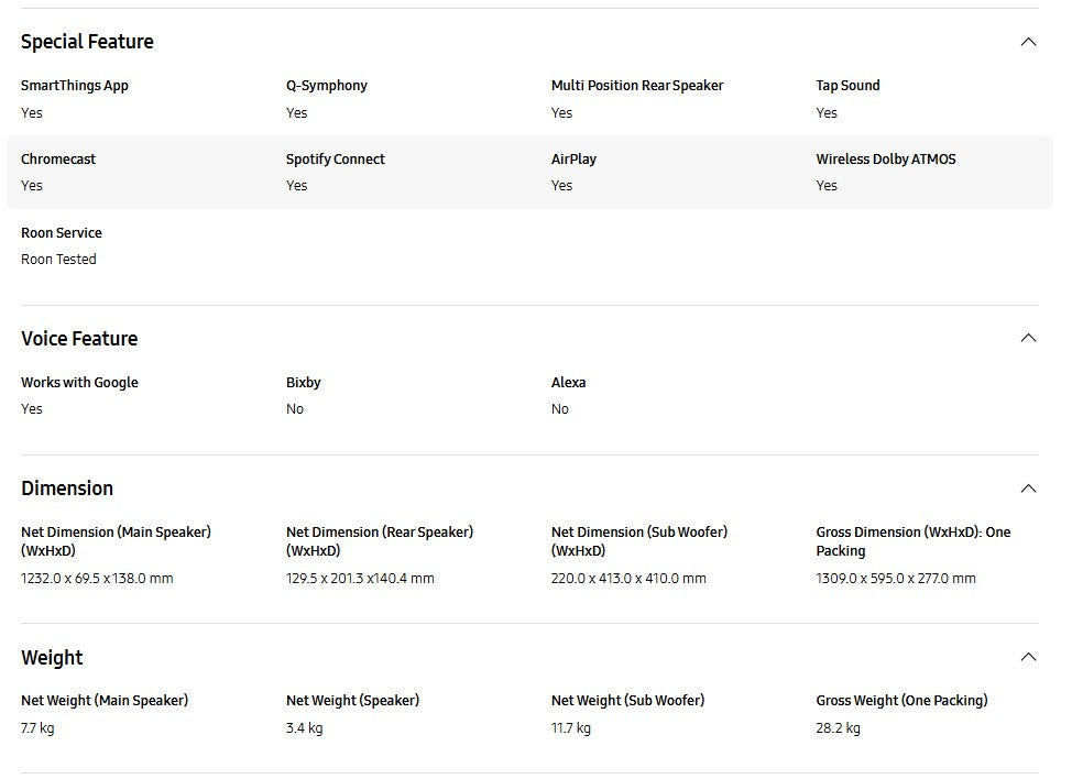 Samsung Q-series HW-Q990D with Sub woofer Soundbar (11.1.4ch) HWQ990D