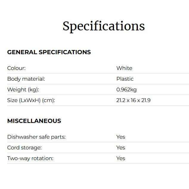 Kenwood Citrus Juicer JE290A White (40 Watt)