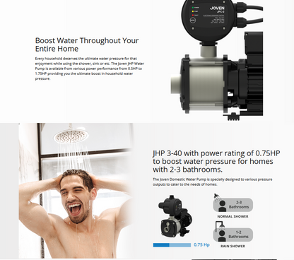 Joven Water Pump 0.75hp Automatic Domestic JHP340/JHP3-40