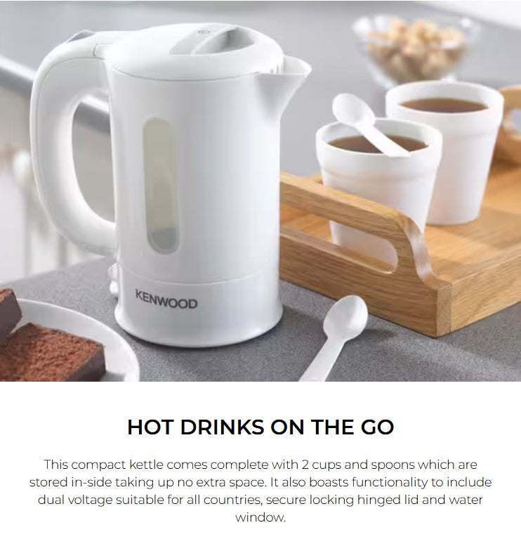 Kenwood Kettle JKP250 Electric Kettle 500ml (White) (Travel Kettle)