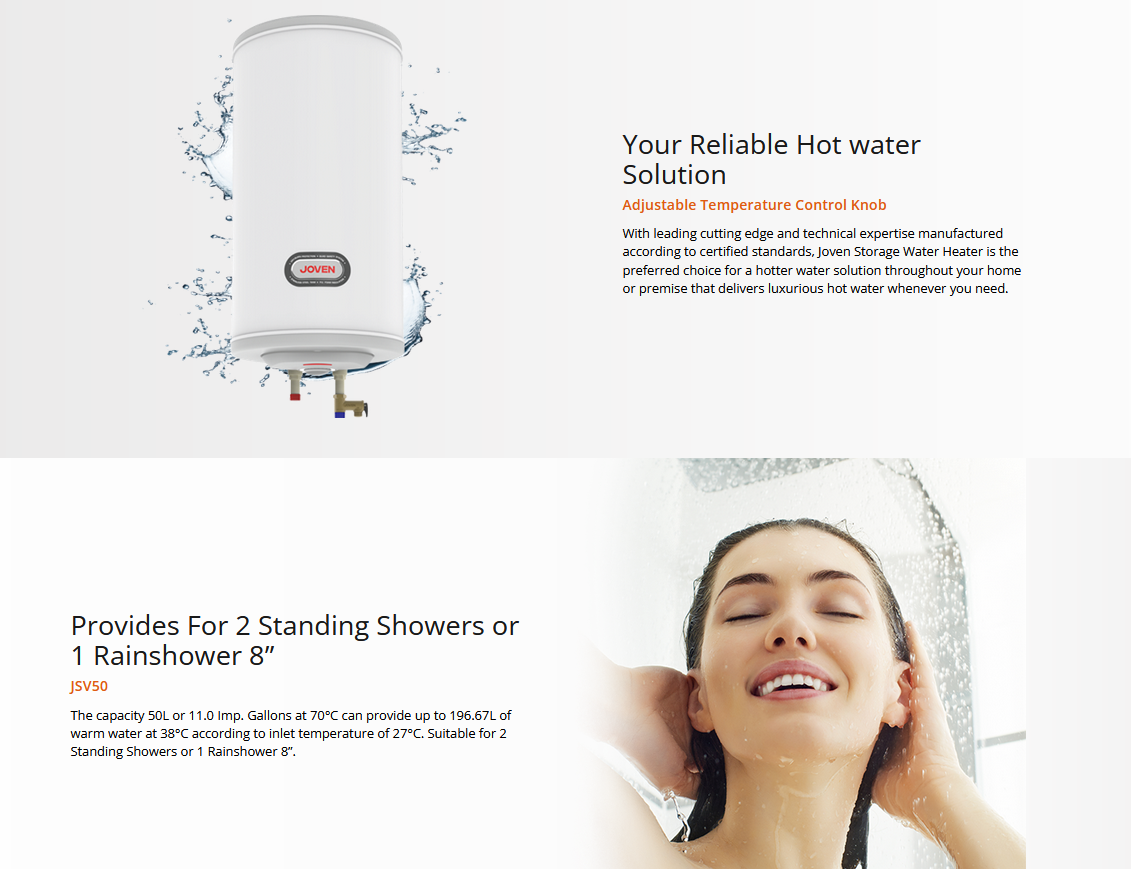 Joven JSV50/JSV50IB Storage Water Heater (Vertical)