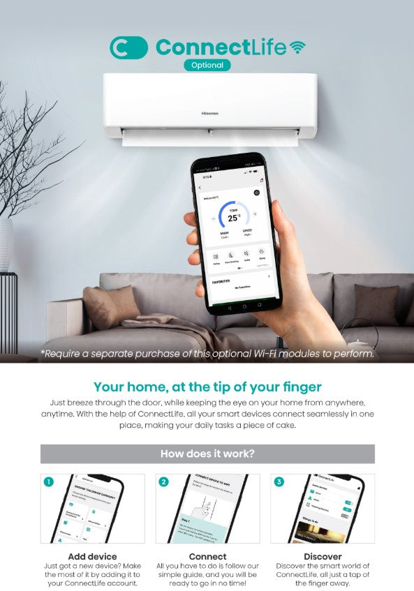 Hisense 2.5HP Air Cond AI25KAGS Inverter Air Conditioner R32 Aircond AI25KAG