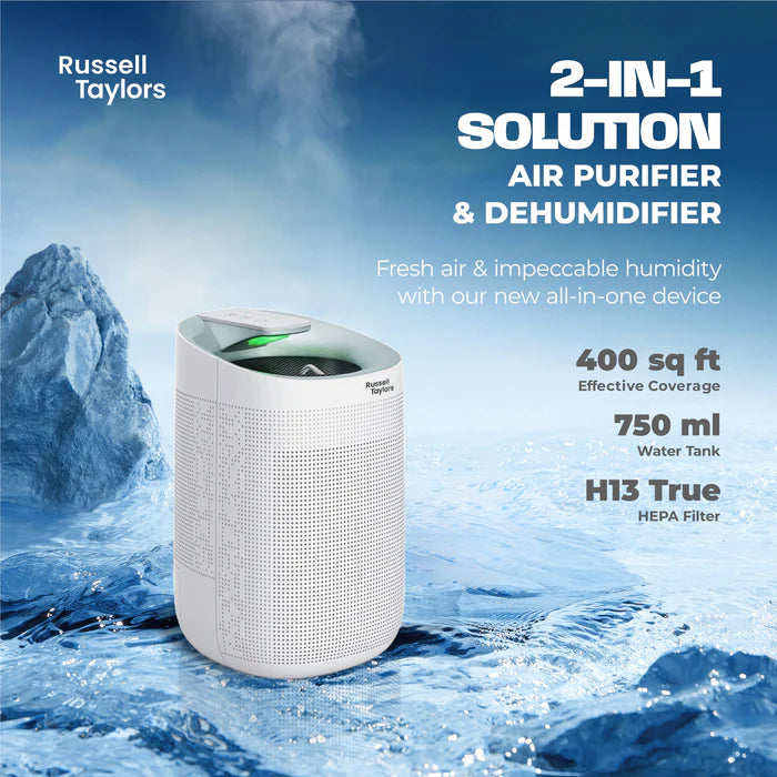 Russell Taylors Kappa+ 2-in-1 Dehumidifier & Air Purifier H13 HEPA Filter