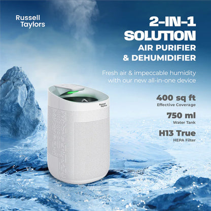 Russell Taylors Kappa+ 2-in-1 Dehumidifier & Air Purifier H13 HEPA Filter