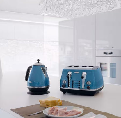 Delonghi 1.7L KBO2001 Icona Classic Electric Kettles KBO2001.B (Blue) Stainless steel