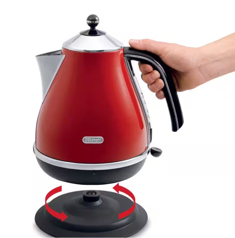 Delonghi 1.7L KBO2001 Icona Classic Electric Kettles KBO2001.R (Red) Stainless steel