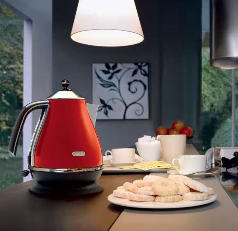 Delonghi 1.7L KBO2001 Icona Classic Electric Kettles KBO2001.R (Red) Stainless steel
