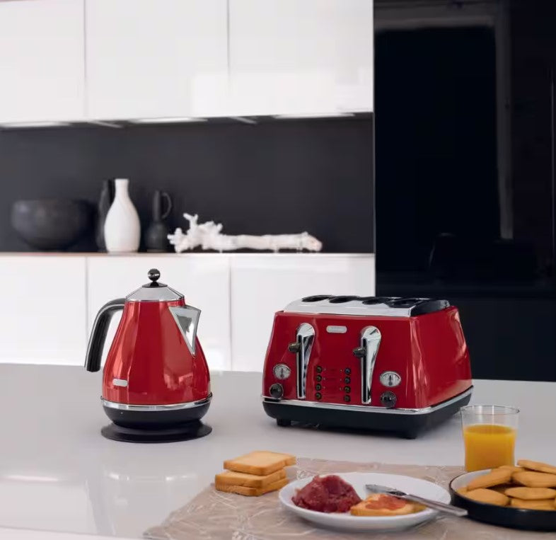 Delonghi 1.7L KBO2001 Icona Classic Electric Kettles KBO2001.R (Red) Stainless steel