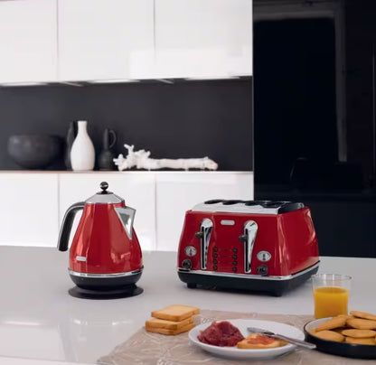 Delonghi 1.7L KBO2001 Icona Classic Electric Kettles KBO2001.R (Red) Stainless steel