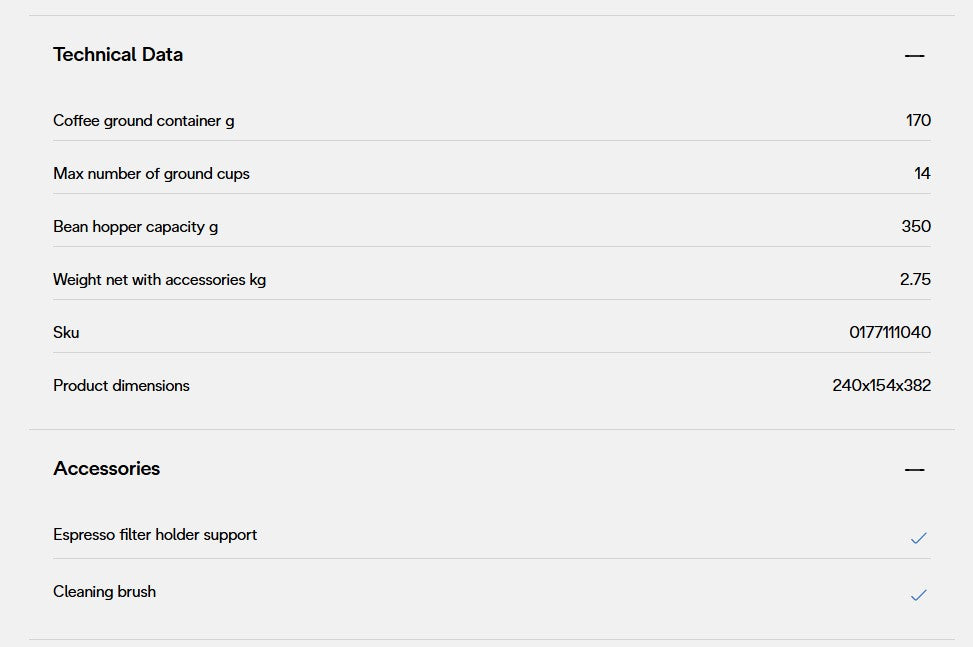 Delonghi Dedica Coffee Grinder KG-521 / KG521M