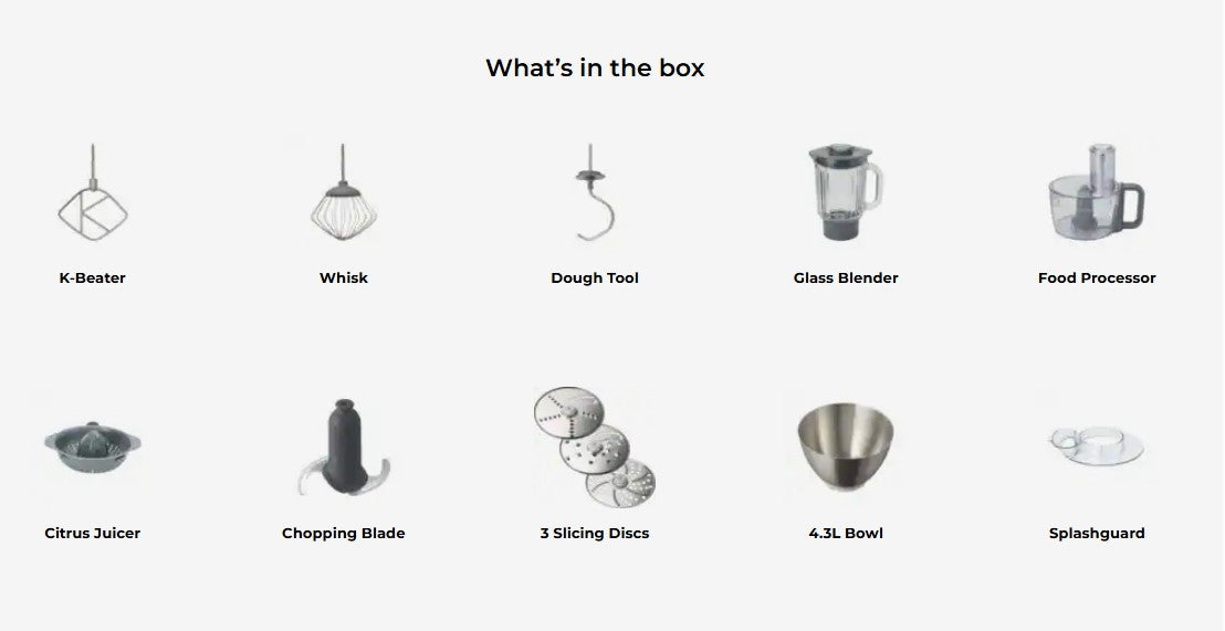 Kenwood cake Mixer KHC29 1000W with Multi Attachment - KHC29.JOSI PROSPERO