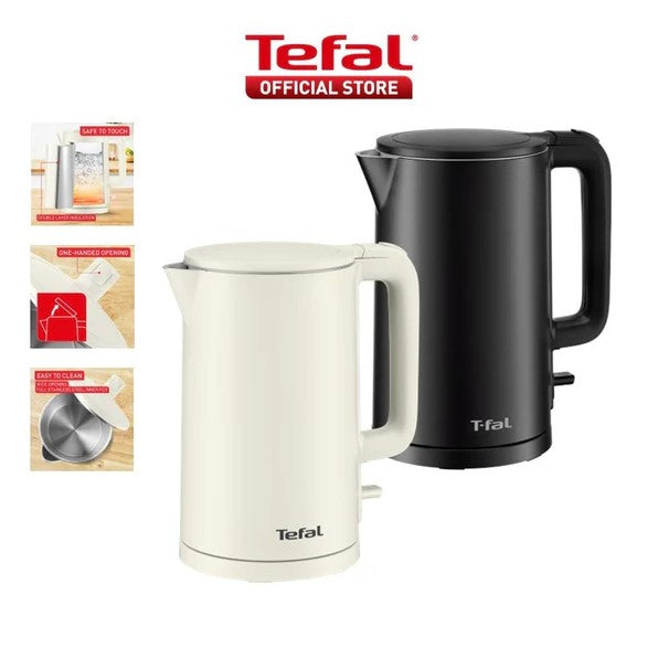 Tefal 1.5L Thermo Protect Kettle KO1408Y2 (Black) KO1408 (Double Wall Safe to Touch)