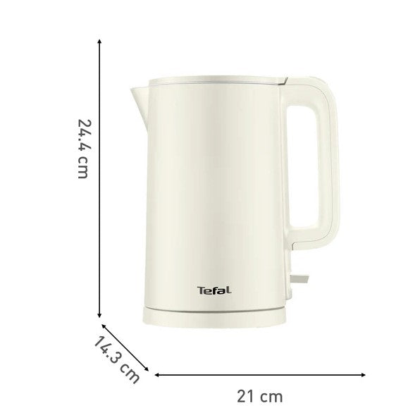 Tefal 1.5L Thermo Protect Kettle KO1408Y2 (Black) KO1408 (Double Wall Safe to Touch)