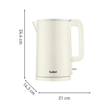 Tefal 1.5L Thermo Protect Kettle KO1408Y2 (Black) KO1408 (Double Wall Safe to Touch)