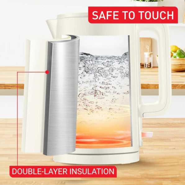 Tefal 1.5L Thermo Protect Kettle KO1408Y2 (Black) KO1408 (Double Wall Safe to Touch)